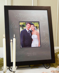 Modern Block Black Guest Book - I Do Engravables