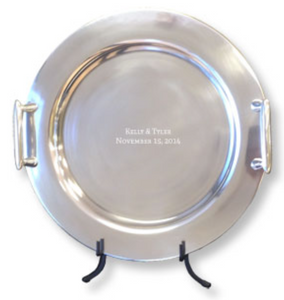 Contemporary Round Signature Platter Guest Book - I Do Engravables