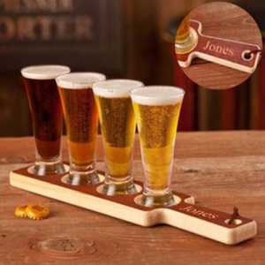 Real Wood Beer Tasting Set - I Do Engravables
