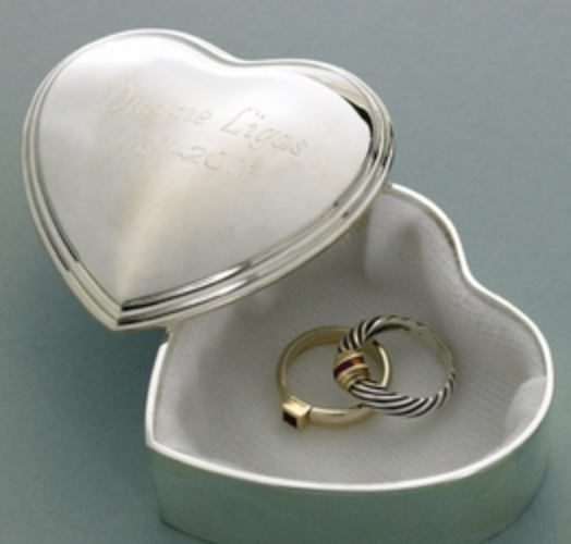 Personalized Heart Trinket Box - I Do Engravables