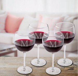 Set of 4 Red Wine Glasses - I Do Engravables