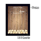 Wedding Guest Book Personalized Wedding Decoration Rustic Sweet Wedding Guestbook 120pcs Small Wood Hearts - I Do Engravables