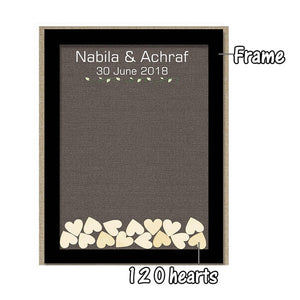 Wedding Guest Book Personalized Wedding Decoration Rustic Sweet Wedding Guestbook 120pcs Small Wood Hearts - I Do Engravables