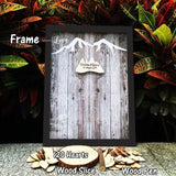 Wedding Guest Book Personalized Wedding Decoration Rustic Sweet Wedding Guestbook 120pcs Small Wood Hearts - I Do Engravables