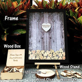 Wedding Guest Book Personalized Wedding Decoration Rustic Sweet Wedding Guestbook 120pcs Small Wood Hearts - I Do Engravables