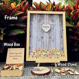 Wedding Guest Book Personalized Wedding Decoration Rustic Sweet Wedding Guestbook 120pcs Small Wood Hearts - I Do Engravables