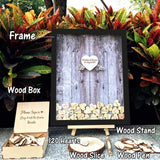 Wedding Guest Book Personalized Wedding Decoration Rustic Sweet Wedding Guestbook 120pcs Small Wood Hearts - I Do Engravables