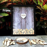 Wedding Guest Book Personalized Wedding Decoration Rustic Sweet Wedding Guestbook 120pcs Small Wood Hearts - I Do Engravables