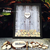 Wedding Guest Book Personalized Wedding Decoration Rustic Sweet Wedding Guestbook 120pcs Small Wood Hearts - I Do Engravables