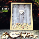Wedding Guest Book Personalized Wedding Decoration Rustic Sweet Wedding Guestbook 120pcs Small Wood Hearts - I Do Engravables