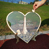Hearts Unique Wedding Mr Mrs Guest Book Decoration Memory Guest Book Drop Box Signature Acrylic Guest Book Alternative - I Do Engravables