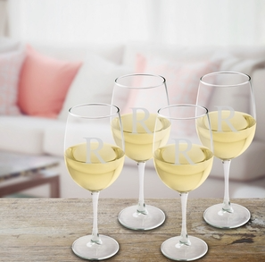 Personalized White Wine Glasses - I Do Engravables